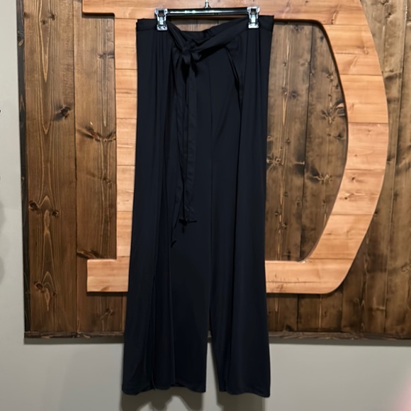 HALARA High Waisted Tie Waist Split Hem Palazzo Flowy Pants - Picture 7 of 8